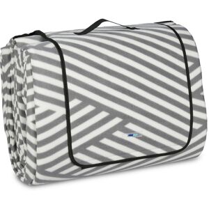 Relaxdays - xxl Picnic Blanket, 600 x 200 cm, Beach & Camping Mat, Insulated & Waterproof, Portable, White & Grey