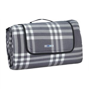 Relaxdays - xxl Picnic Blanket, Aluminium Coating, Folding Beach Rug with Handle, 200x300 cm, Soft, Grey/White