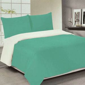 ASAB Reversible Duvet Cover With Pillowcases Set Bedding Quilt Cotton Single teal