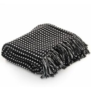 Berkfield Home - Royalton Throw Cotton Squares 125x150 cm Black