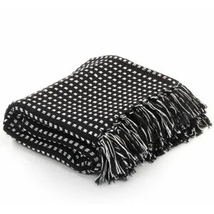 Berkfield Home - Royalton Throw Cotton Squares 220x250 cm Black