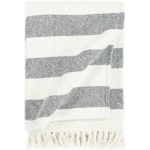 Berkfield Home - Royalton Throw Cotton Stripe 220x250 cm Anthracite