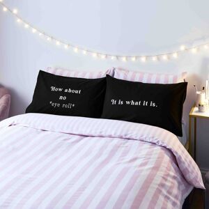 How About No Print Standard Pillow Case, Black, Pair - Sassy B