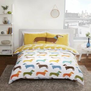 Rapport Home - Sausage Dog - Duvet Cover Set - Double - Multicoloured