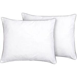 BELIANI Set of 2 Bed Pillows Japara Cotton 50 x 60 cm White Pelister - White