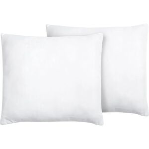 Beliani - Set of 2 Traditional Bed Pillows White Microfibre 80 x 80 cm Cover Errigal - White