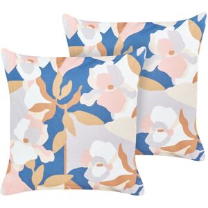 Beliani - Set of 2 Garden Cushions Outdoor Scatter Pillow 45 x 45 cm Floral Pattern Multicolour Varezzi - Multicolour