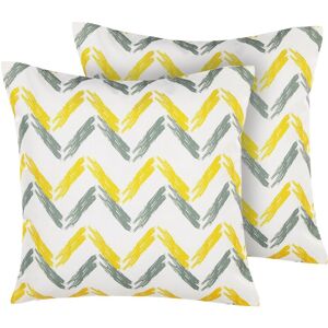 Beliani - Set of 2 Garden Cushions Scatter Pillow 45 x 45 cm Chevron Multicolour Affile - Multicolour