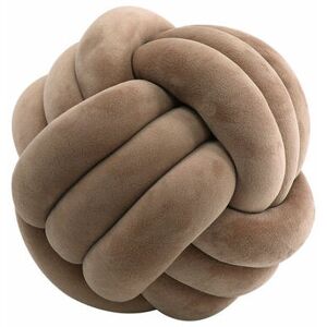 Neige - Small knot sofa cushion three-strand three-ball pillow decorative cushion(brown)