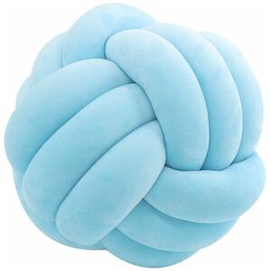 Neige - Small knot sofa cushion three-strand three-ball pillow decorative cushion(light blue)