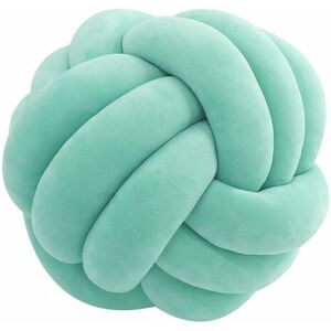 Neige - Small knotted sofa cushion three-strand three-ball pillow decorative cushion(Cyan)