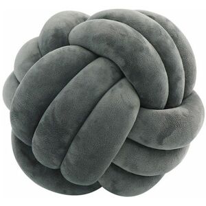 Neige - Small knotted sofa cushion three-strand three-ball pillow decorative cushion(dark gray)