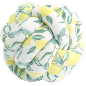 Lune - Small knotted sofa cushion three-strand three-ball pillow decorative cushion(lemon)