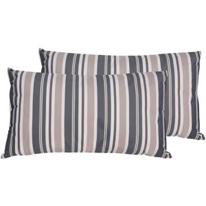 Beliani - Striped Outdoor Garden Throw Pillows Set of 2 Polyester Blue Beige 40 x 70 cm - Multicolour
