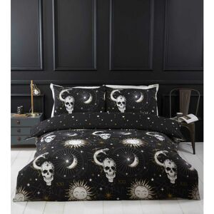 Rapport Tarot Multi Reversible Duvet Cover Set Skulls, Moon and Sun Halloween Bedding Single - Multi