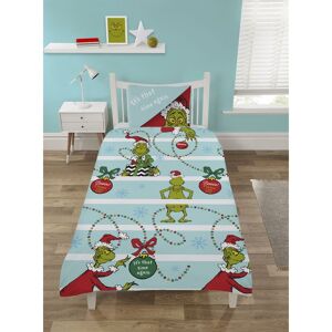 Vicway - The Grinch Christmas Official Merchandise Duvet Cover Set Xmas Gift Double Bedding Set - Multi