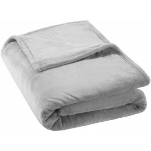 TECTAKE Throw blanket polyester - blanket, throw, fleece blanket - 220 x 240 cm grey - grey