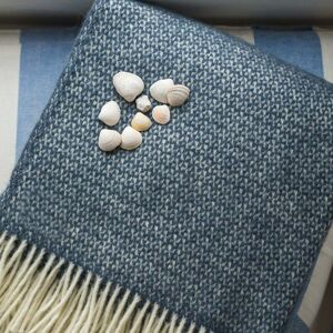 Tweedmill Textiles - Tweedmill Lifestyle Illusion Blanket/ Throw - Blue Slate - 150cm x183cm - 100% New Pure Wool, Made in uk - Blue
