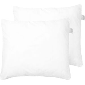 Beliani - Two Traditional Bed Pillow White High Profile Microfibre Polyester Filling 80 x 80 cm Cover Errigal - White