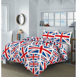 Kampala Hill - Union Jack Collage Duvet Cover Set Flag Bedding Red - Double - Red