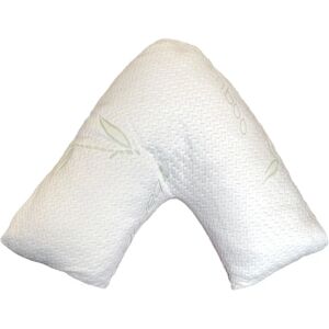 Homespace Direct - v Shape Orthopaedic/Maternity Memory Foam Pillow with Bamboo Cover - White