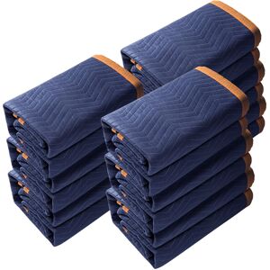 VEVOR Moving Blankets, 80' x 72', 65 lbs/dz Weight, 12 Packs, Professional Non-Woven & Recycled Cotton Packing Blanket, Heavy Duty Mover Pads for