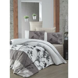 Modalisa - Victoria Belezza Brown Floral Soft Polycotton Luxury Elegance Duvet Cover Set with Pillowcases Double 200x200 cm + 2pcs 50x75 cm Pillow