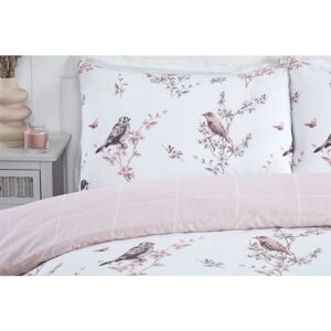 RAPPORT HOME Vintage Toile Birds/Floral Duvet Cover Set Multi Reversible Bedding 100% Microfibre Polyester Double - Multi