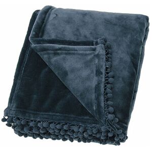 WALTON & CO Walton&co - Cashmere Touch Slate Blue Fleece Throw