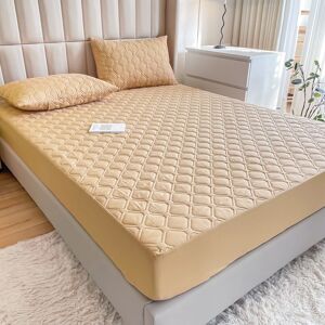 Groofoo - Waterproof Mattress Protector Bonnet Flap 20-30cm Soft and Silent Mattress Protector for Adult and Child Bed Khaki (200 x 220 cm)