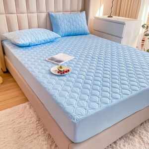 Waterproof Mattress Protector Cap Flap 20-30cm Soft and Silent Mattress Protector for Adult and Child Bed Blue (150 x 200 cm) Groofoo