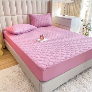 Waterproof Mattress Protector Cap Flap 20-30cm Soft and Silent Mattress Protector for Adult and Child Bed Pink (180 x 200 cm) GROOFOO