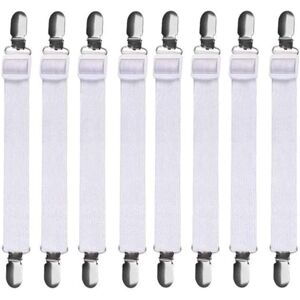 CSPARKV 8Pcs (60cm to 200cm) Adjustable Bed Sheet Holder, Bed Sheet Clips, Fitted Sheet Holders, Suitable for All Beds and Mattresses, Black