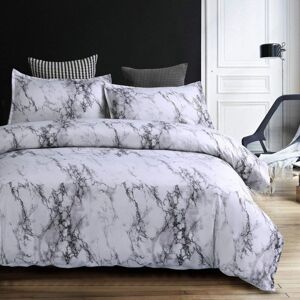TINOR Duvet Cover Set, 2 Pieces Modern Geometric Marble Print Comforter Bedding Set (1 Duvet Cover + 1 Pillowcase)