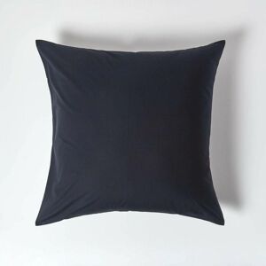Homescapes - Black Continental Egyptian Cotton Pillowcase 200 Thread Count, 80 x 80 cm - Black