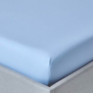 Homescapes - Blue Egyptian Cotton Deep Fitted Sheet 200 Thread Count, Super King - Blue