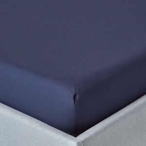 Homescapes - Navy Blue Egyptian Cotton Fitted Sheet 200 Thread Count, Super King - Navy Blue