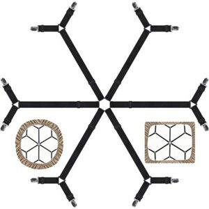 MCBOSON Bed Sheet Straps - Adjustable Elastic Bed Sheet Holder Straps for Double, Queen, King, Twin Beds, 6-Way Cross Sheet Clips, Suspender Band for Fitted MCBOSON Bed Sheet Straps - Adjustable Elastic Bed Sheet Holder Straps for Double, Queen, King, Twin Beds, 6-Way Cross Sheet Clips, Suspender Band for Fitted
