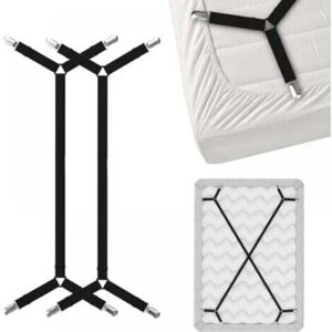 TORMATOR Bed Sheet Suspenders - Crisscross Bed Sheet Support Straps - Black (2 Straps) TORMATOR Bed Sheet Suspenders - Crisscross Bed Sheet Support Straps - Black (2 Straps)