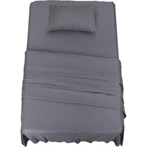 TINOR Bedding Polyester Microfiber Bed Set (3 Pieces, Grey) - 1 Fitted Sheet 90x190cm, 1 Flat Sheet 167x243cm and 1 Pillowcase 50x75cm TINOR Bedding Polyester Microfiber Bed Set (3 Pieces, Grey) - 1 Fitted Sheet 90x190cm, 1 Flat Sheet 167x243cm and 1 Pillowcase 50x75cm