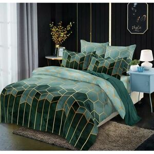 HOOPZI Bedding striped green dark green 135x200 2-piece microfiber bedding set duvet cover geometric duvet cover modern duvet cover bed linen HOOPZI Bedding striped green dark green 135x200 2-piece microfiber bedding set duvet cover geometric duvet cover modern duvet cover bed linen