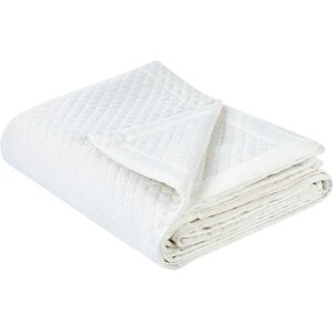 Beliani Bedspread White Polyester 200x220cm Elegant Relief Pattern Beliani Bedspread White Polyester 200x220cm Elegant Relief Pattern