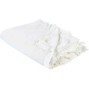 Beliani White Cotton Bedspread - Frill Decor - Bedroom Bedding Beliani White Cotton Bedspread - Frill Decor - Bedroom Bedding