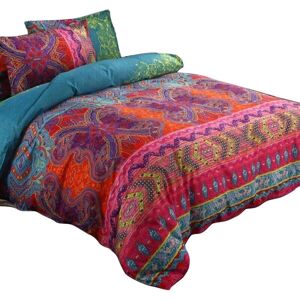 BEXTCOK Bohemian Style Bedding Set, 2 Pieces, 135×200 cm, Duvet Cover and Striped Pillowcase, Romantic Design BEXTCOK Bohemian Style Bedding Set, 2 Pieces, 135×200 cm, Duvet Cover and Striped Pillowcase, Romantic Design