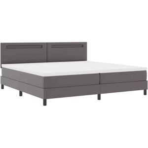 Vidaxl - Bed Frame with Mattress Grey 200 x 200 cm Faux leather Vidaxl - Bed Frame with Mattress Grey 200 x 200 cm Faux leather