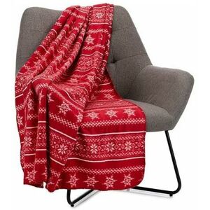DEWDAT Christmas Fleece Throw - Large Fluffy Microfiber Blanket for Bed Couch Couch - Cozy and Warm Plush for Winter - Nordic Scandinavian Red (50' x 60') DEWDAT Christmas Fleece Throw - Large Fluffy Microfiber Blanket for Bed Couch Couch - Cozy and Warm Plush for Winter - Nordic Scandinavian Red (50' x 60')