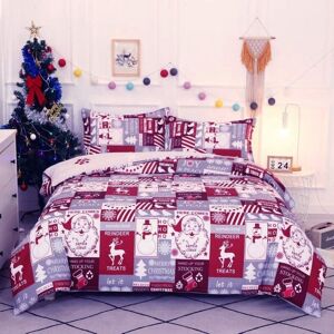 BEIJIYI Christmas Patchwork Duvet Cover Set 220x240cm with 2 Pillowcases 50x75cm, Microfiber Bedding Set BEIJIYI Christmas Patchwork Duvet Cover Set 220x240cm with 2 Pillowcases 50x75cm, Microfiber Bedding Set