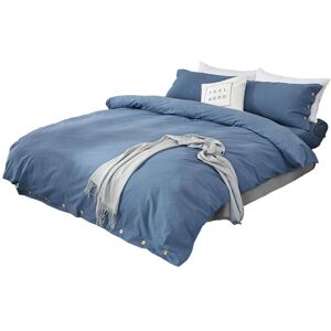 BASETBL Comfort 3-piece bedding set, grey and blue, for all seasons, 1 pre-washed lightweight duvet and 2 pillowcases, double bed, grey and blue BASETBL Comfort 3-piece bedding set, grey and blue, for all seasons, 1 pre-washed lightweight duvet and 2 pillowcases, double bed, grey and blue