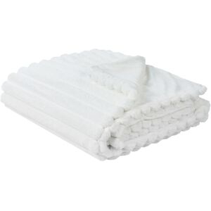 Beliani White Polyester Bed Throw - Cozy Decor 150x200cm Beliani White Polyester Bed Throw - Cozy Decor 150x200cm