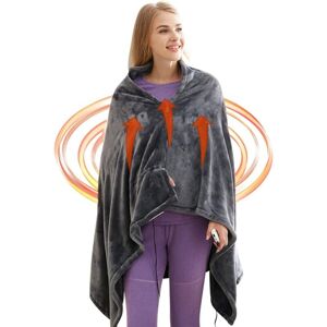 Héloise - Double-Sided usb Electric Winter Heated Blanket Coral Fleece 3 Adjustable Settings Extra Large Single 150 x 85cm for Home/Office, Gray Héloise - Double-Sided usb Electric Winter Heated Blanket Coral Fleece 3 Adjustable Settings Extra Large Single 150 x 85cm for Home/Office, Gray